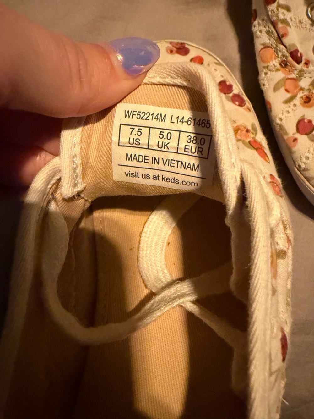 Taylor Swift Keds White Canvas Sneakers with Red and Orange Cherry Print - Picture 5 of 5